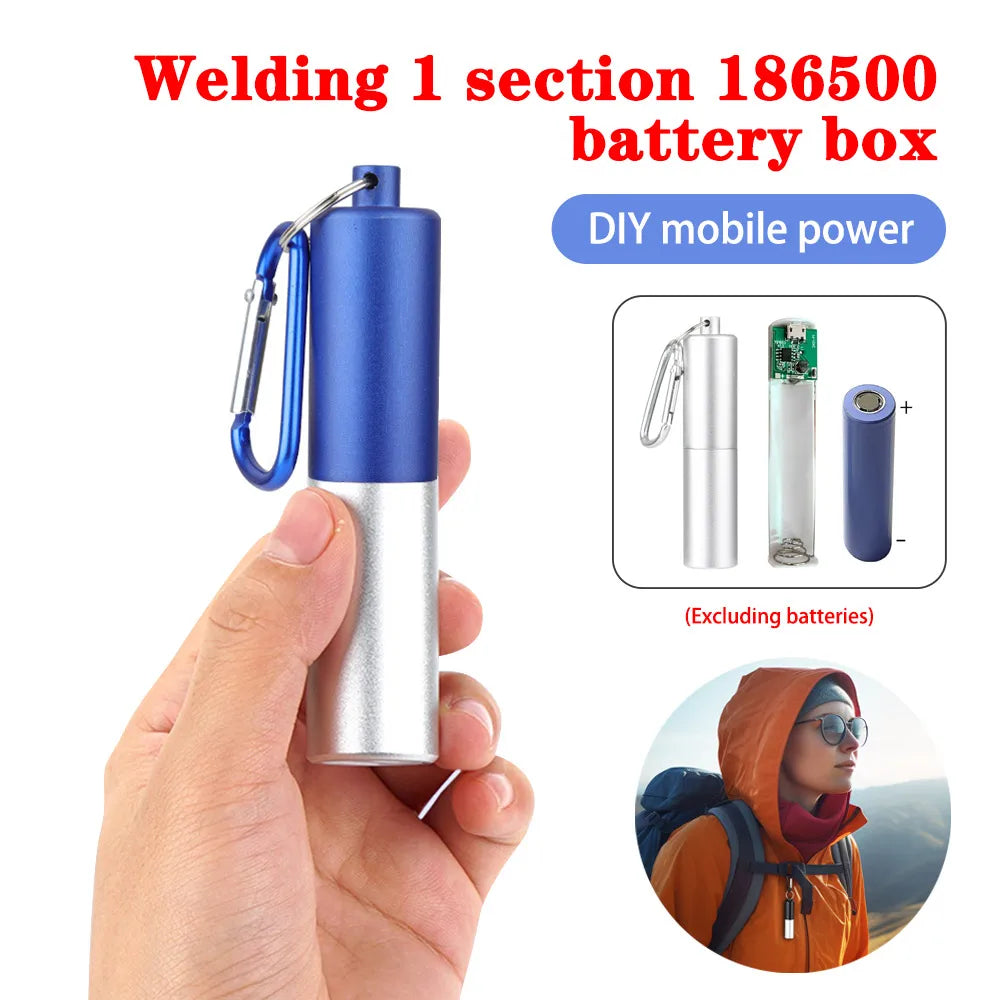 1 件便攜式電池盒 USB 5V 1A 行動電源盒 18650 套件電池外接 DIY 充電盒套件通用手機