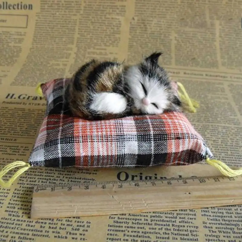 仿真貓玩具擺飾仿真動物花貓佈藝靠墊貓咪午睡貓咪桌上公仔擺飾