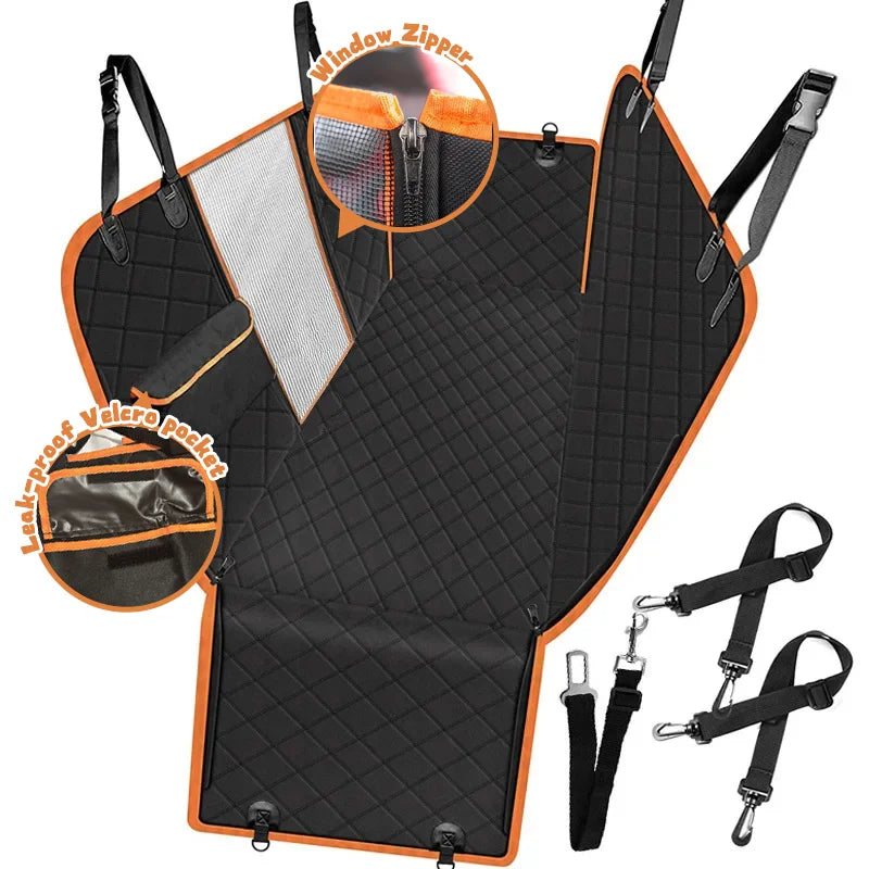 DC PET 小狗汽車座椅套防水寵物旅行狗載體吊床汽車後座保護墊狗載體