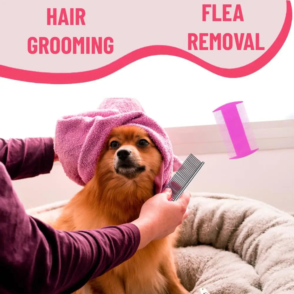 5-Piece dog bath brush drying towel long and short hair dog bath brush with shampoo massage brush