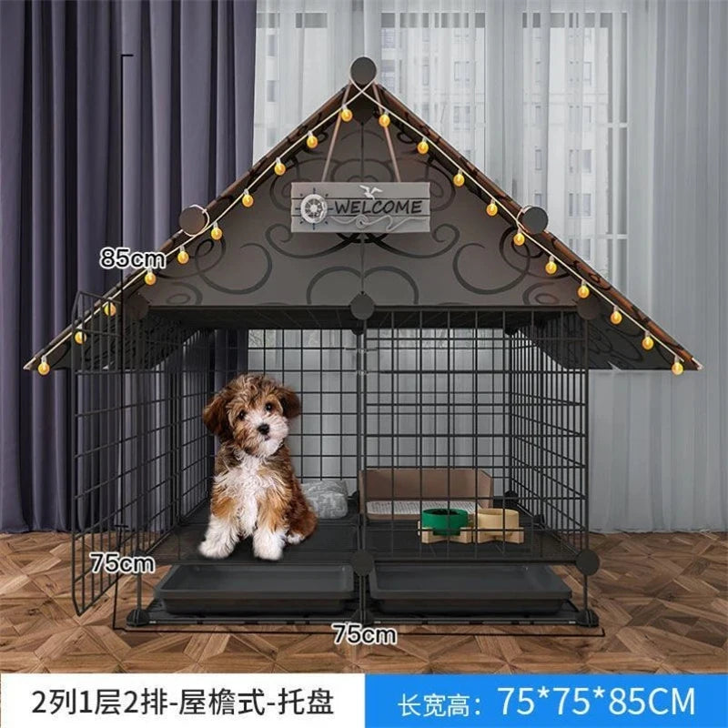 Simple Iron Indoor Dog House – Creative Pet Fence & Kennel Cage