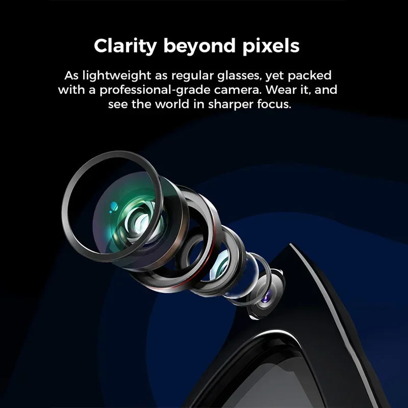 全新AI智慧專業級攝影眼鏡AI語音8MP高清視訊環繞聲音樂藍牙通話Wifi智慧眼鏡
