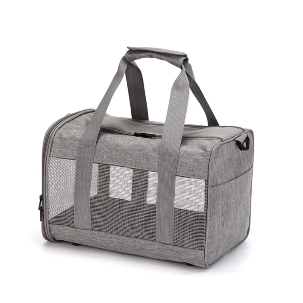 One Shoulder Polyester Pet Carrier Bag Breathable Mesh Simple Design Pet Bag Portable Handbag Style Pet Backpack Outdoor Travel