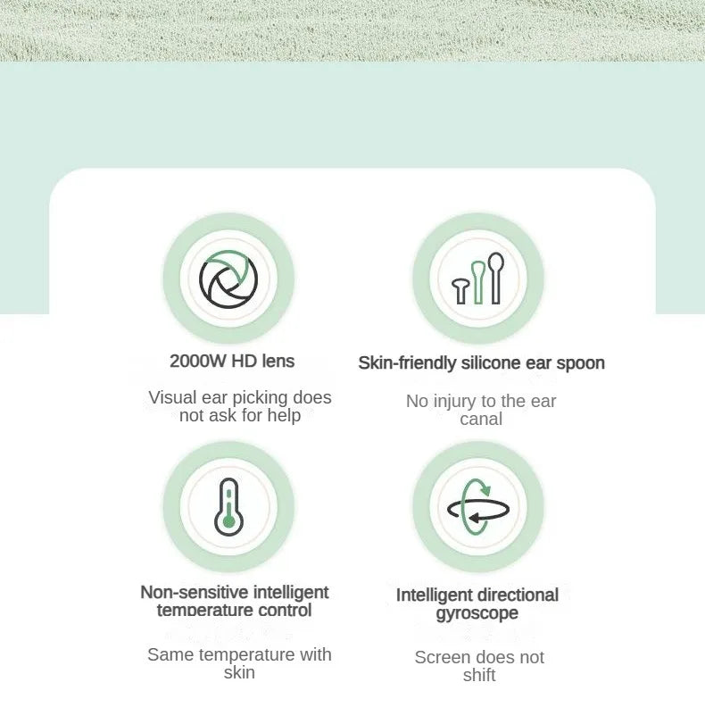 無線可視矽膠耳勺內視鏡耳匙攝影機耳鏡兒童及成人安全耳朵清潔器