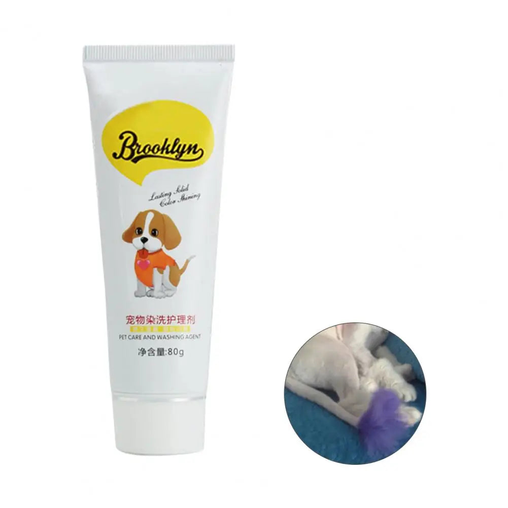 80g ペット 犬 猫 ヘアカラー DIY 染料 半永久的 染料クリーム 色褪せない カラフルな犬の毛を明るく染める染料顔料