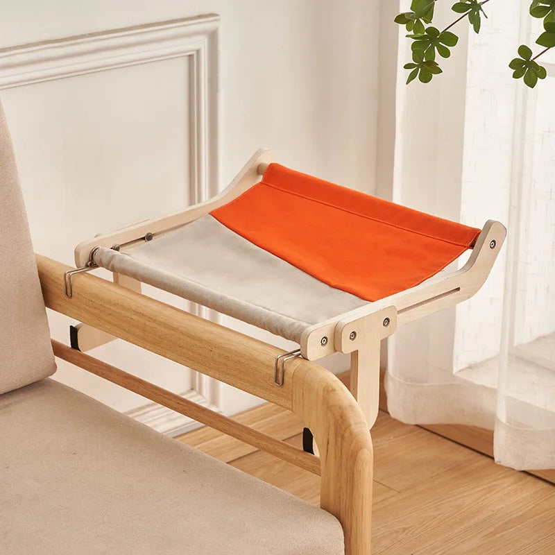 Cat Hanging Bed Balcony Window Wooden Cat Hammock Nest Washable Removable Pet Table Bedside Sleeping Beds