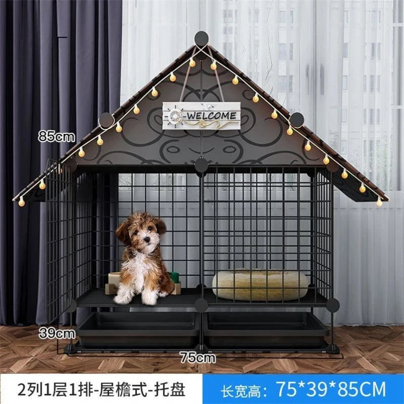 Simple Iron Indoor Dog House – Creative Pet Fence & Kennel Cage