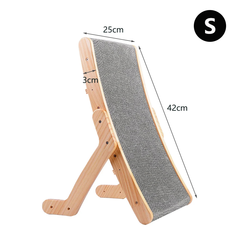 猫用爪とぎボード 木製フレーム 取り外し可能なスクレーパーベッド 3 in 1 爪とぎポスト 傷防止おもちゃ トレーニング 研磨爪 猫