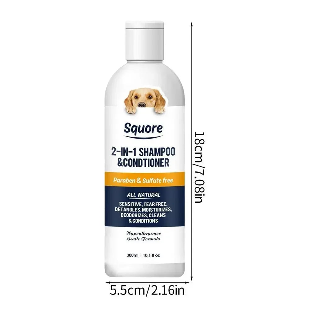 子犬用シャンプー&コンディショナー 2 in 1 天然保湿シャンプー 敏感肌用保湿犬用シャンプー pHバランス