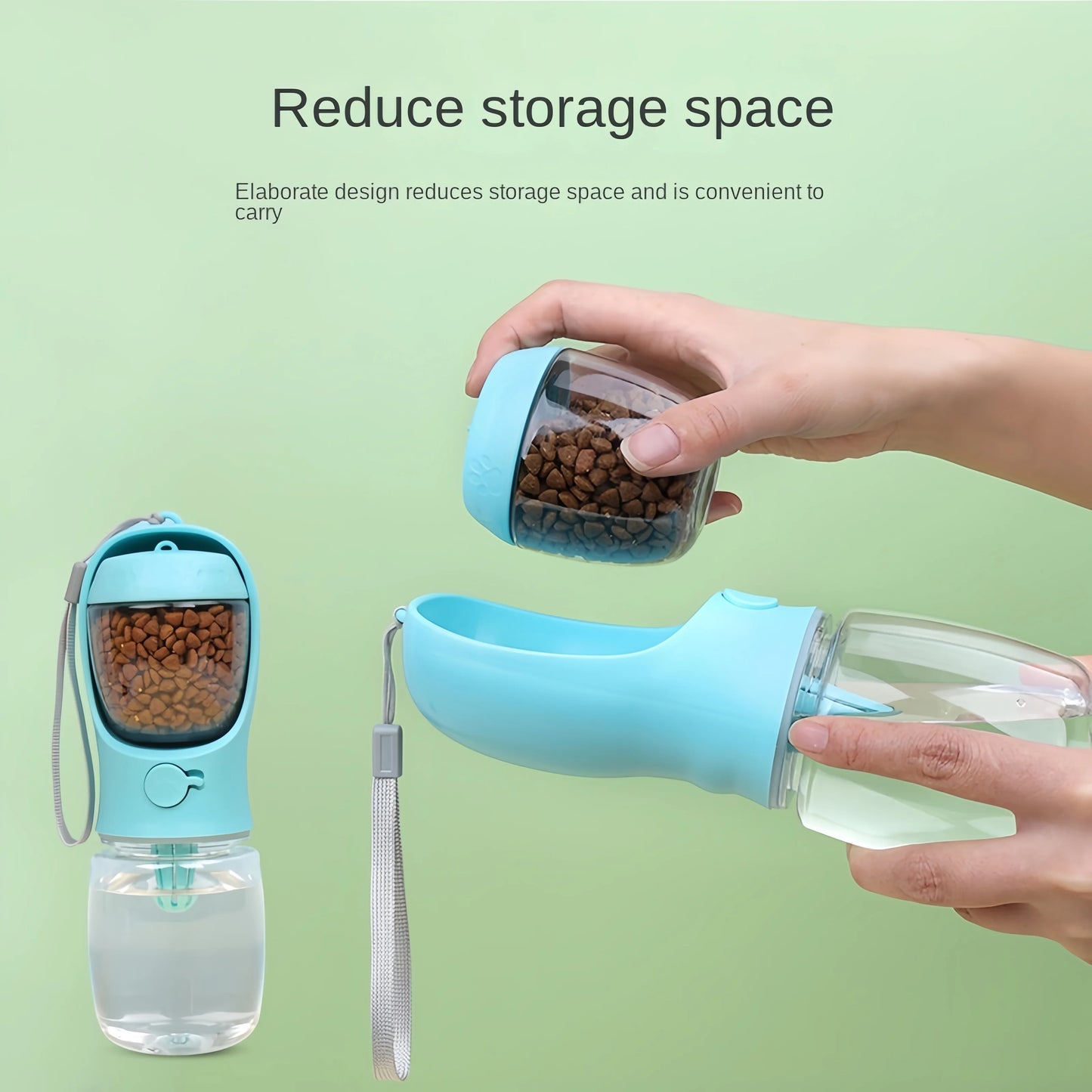 便攜式狗貓水瓶帶儲存食物和水容器適用於小狗寵物狗餵食碗戶外旅行寵物用品