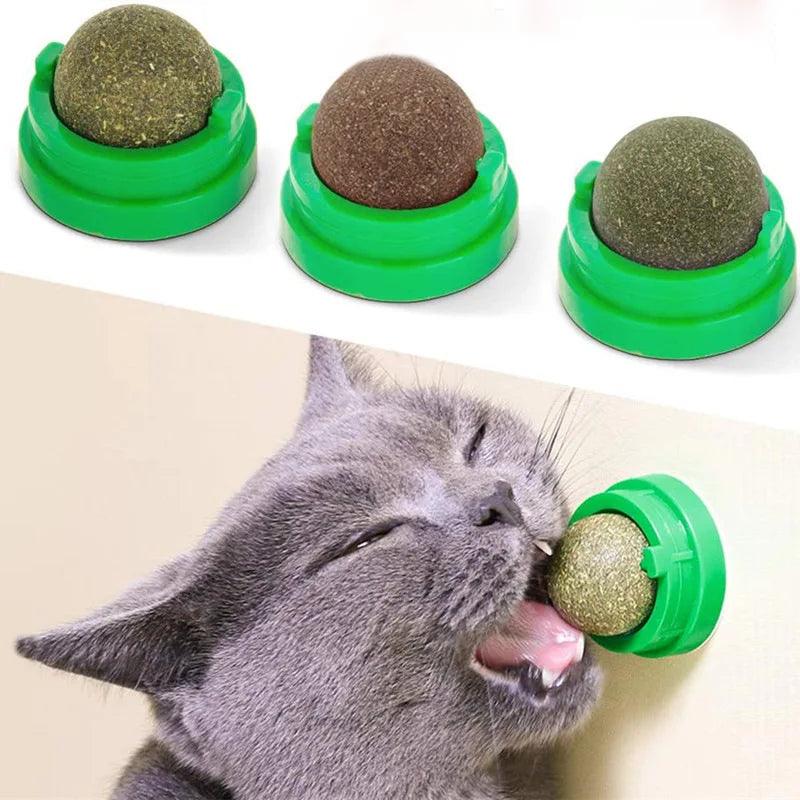天然貓薄荷貓牆貼球玩具貓抓板零食健康天然去除球促進消化貓草零食