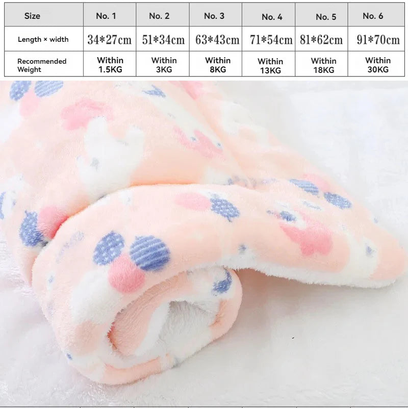 ソフトフランネルペットマット犬用ベッド冬用厚手暖かい猫犬用ブランケット子犬用睡眠カバータオルクッション小型中型大型犬用
