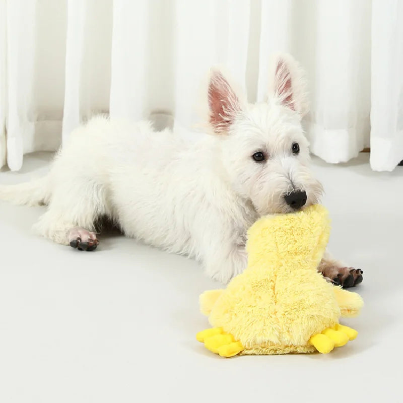 Dog Plush Sound Toys Yellow Duck Puppy Squeaky Interactive Stuffed Toy Bite Chewing Rattle Pet Supplies For Indestructible Dogs