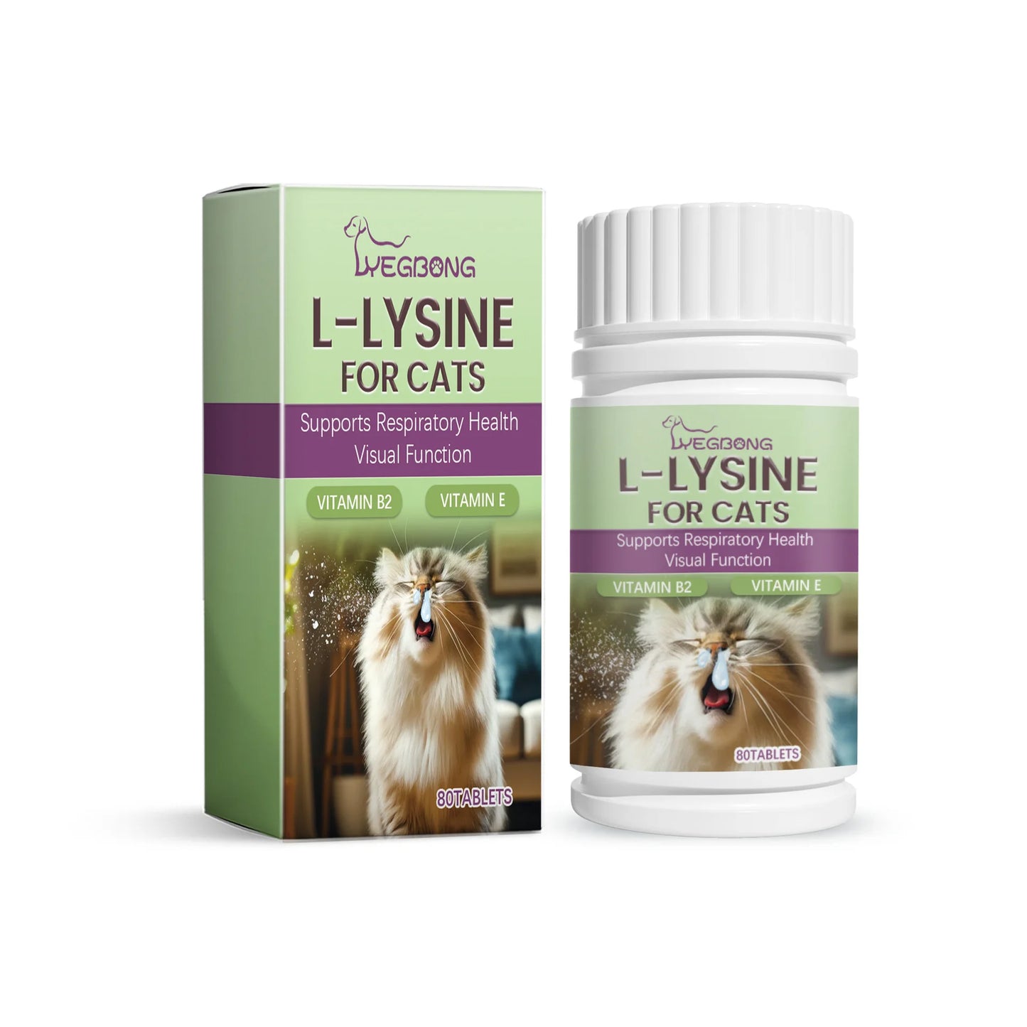L-Lysine Cat Health Tablets- Immune Support for Feline Herpes & Respiratory Care, Calcium Absorption Aid