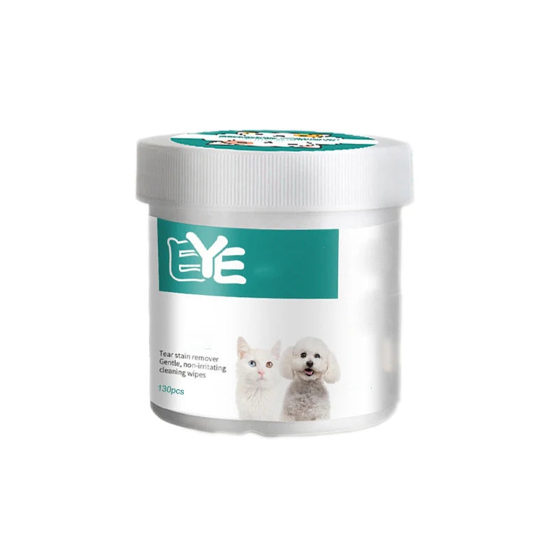 Pet Eye Wipes for Cats & Dogs – Tear-Free Wet Cleaning Wipes (130pcs)