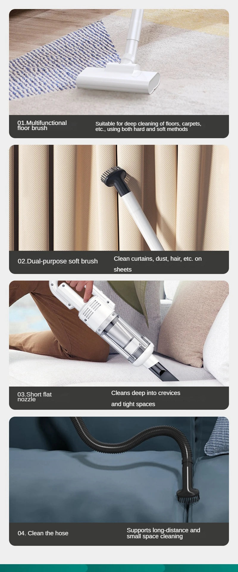 多功能家用電器 6500Pa 清潔機 強力無線車用吸塵器 金屬濾網 手提式手持式