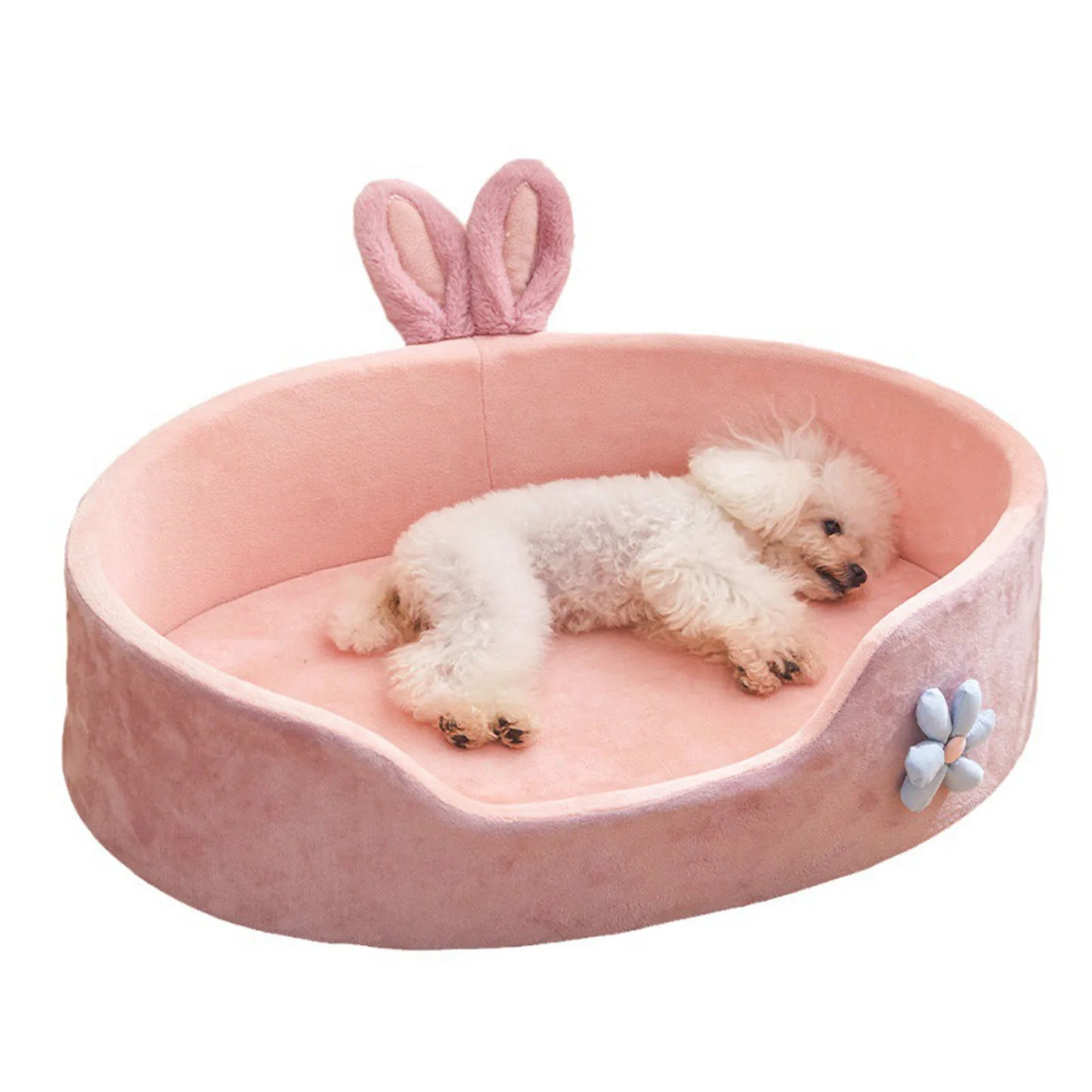 Detachable Washable Pet Bed – Soft Pink Dog & Cat Sleeping Bed