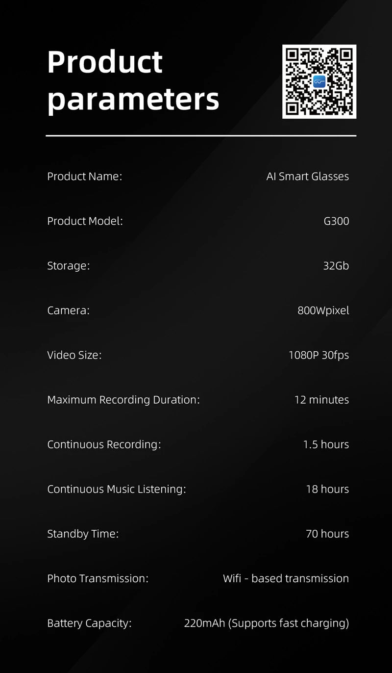 小米G300智慧AI眼鏡800W像素AI拍攝相機高清拍照視訊語音通話翻譯防水藍牙眼鏡