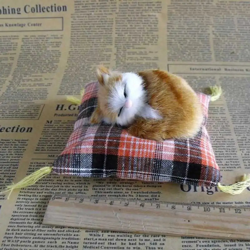 仿真貓玩具擺飾仿真動物花貓佈藝靠墊貓咪午睡貓咪桌上公仔擺飾