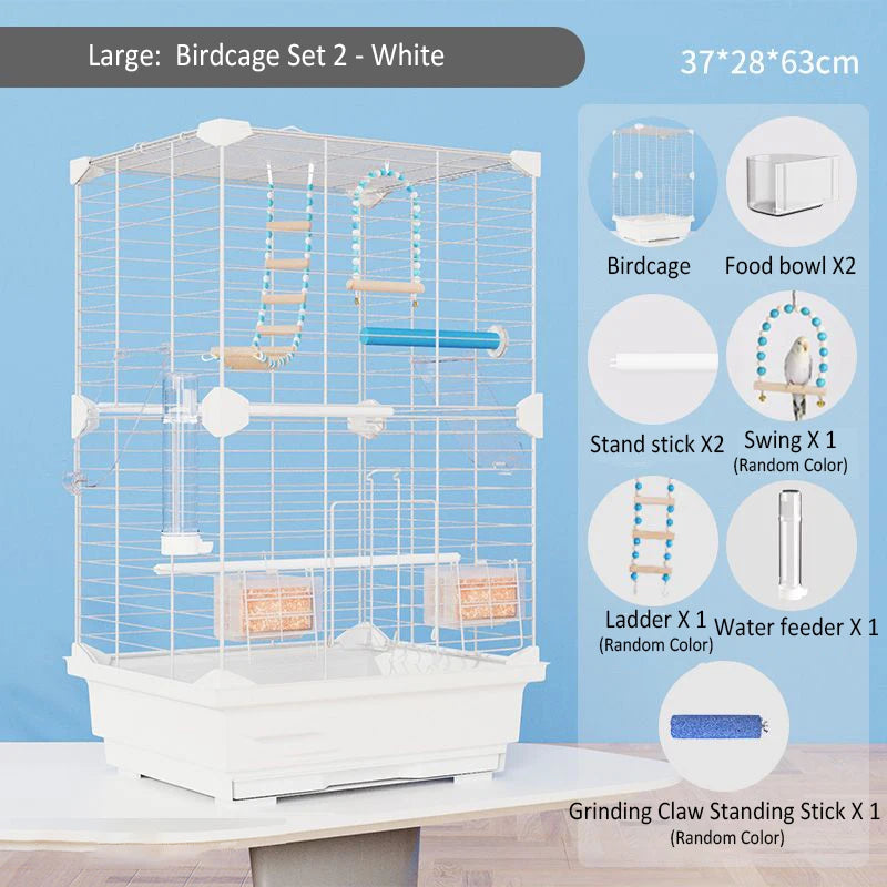 大型鳥籠立式觀賞鳥籠易於清潔大空間房屋繁殖鳥類飛行籠家用籠子鸚鵡窩