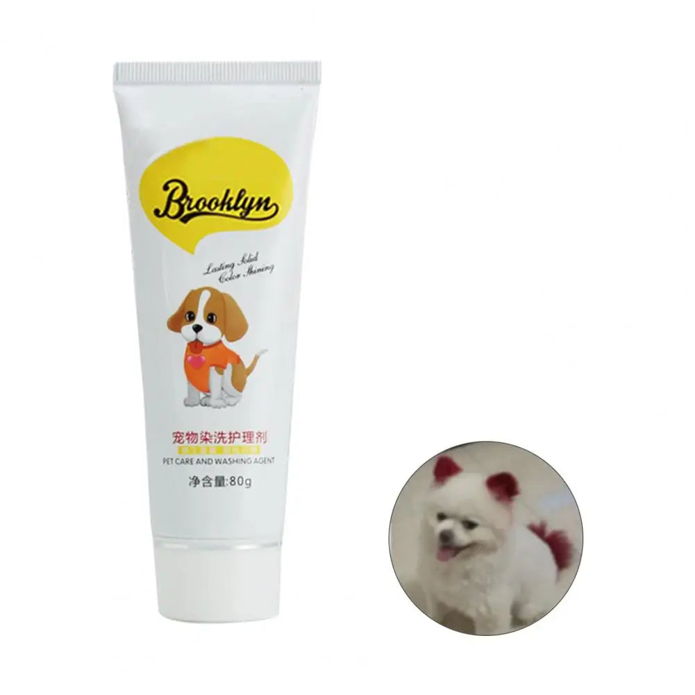 80g ペット 犬 猫 ヘアカラー DIY 染料 半永久的 染料クリーム 色褪せない カラフルな犬の毛を明るく染める染料顔料