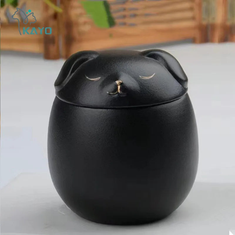 寵物狗骨灰盒狗形紀念火葬骨灰盒手工製作黑色裝飾骨灰盒用於葬禮狗骨灰盒狗紀念