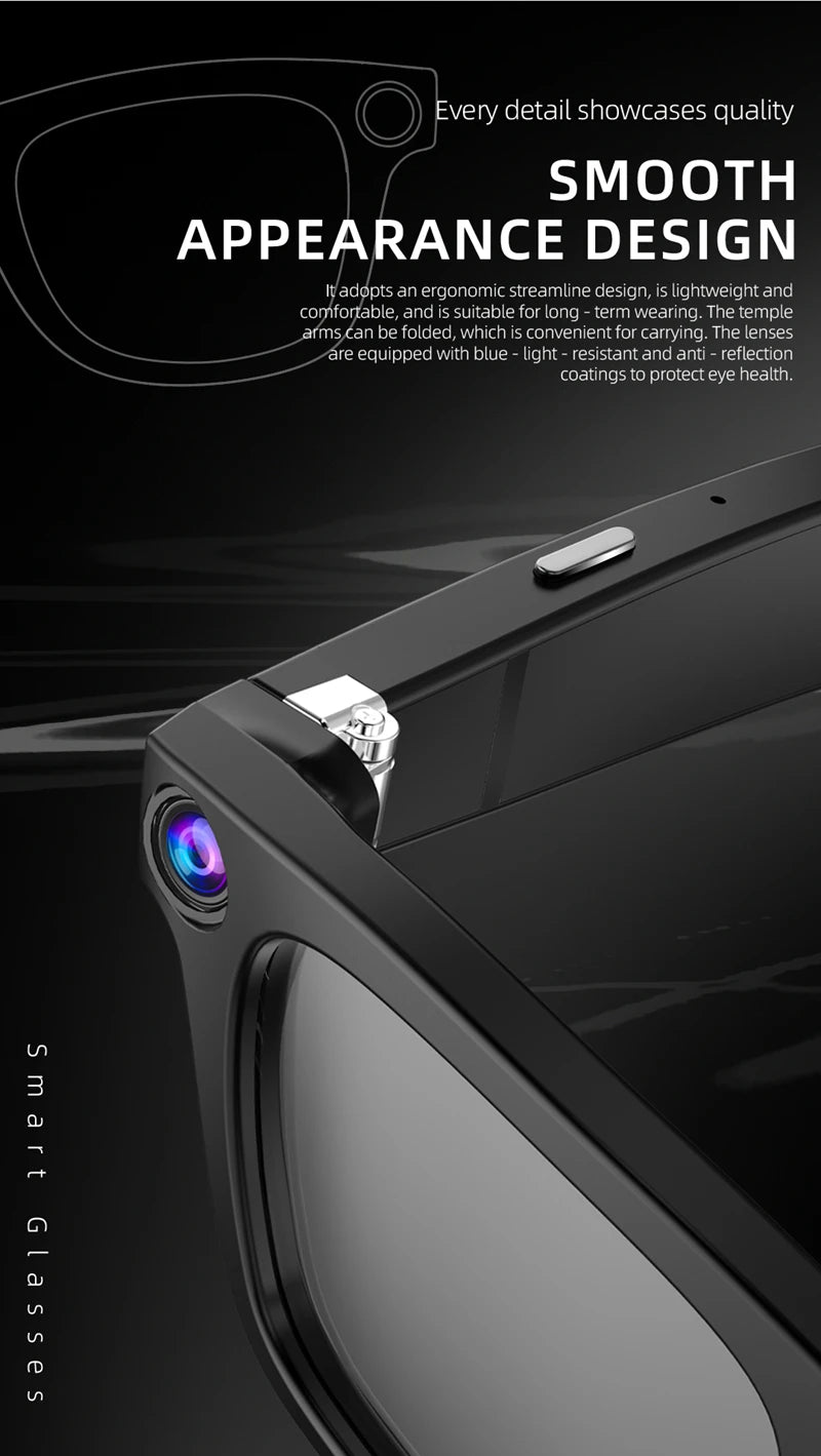 小米G300智慧AI眼鏡800W像素AI拍攝相機高清拍照視訊語音通話翻譯防水藍牙眼鏡