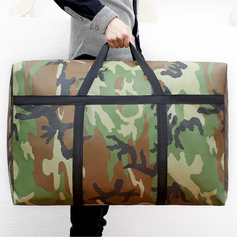 Camouflage Luggage Moving House Big Bag Thick Waterproof Oxford Cloth Moving Artifact Large Woven Storage Men's Travel Bag 180L