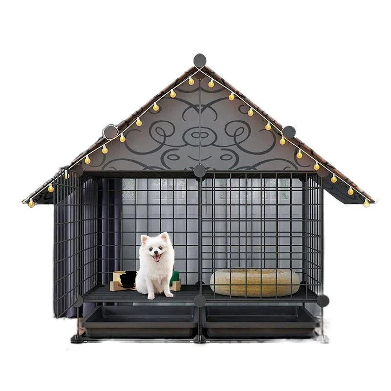 Simple Iron Indoor Dog House – Creative Pet Fence & Kennel Cage