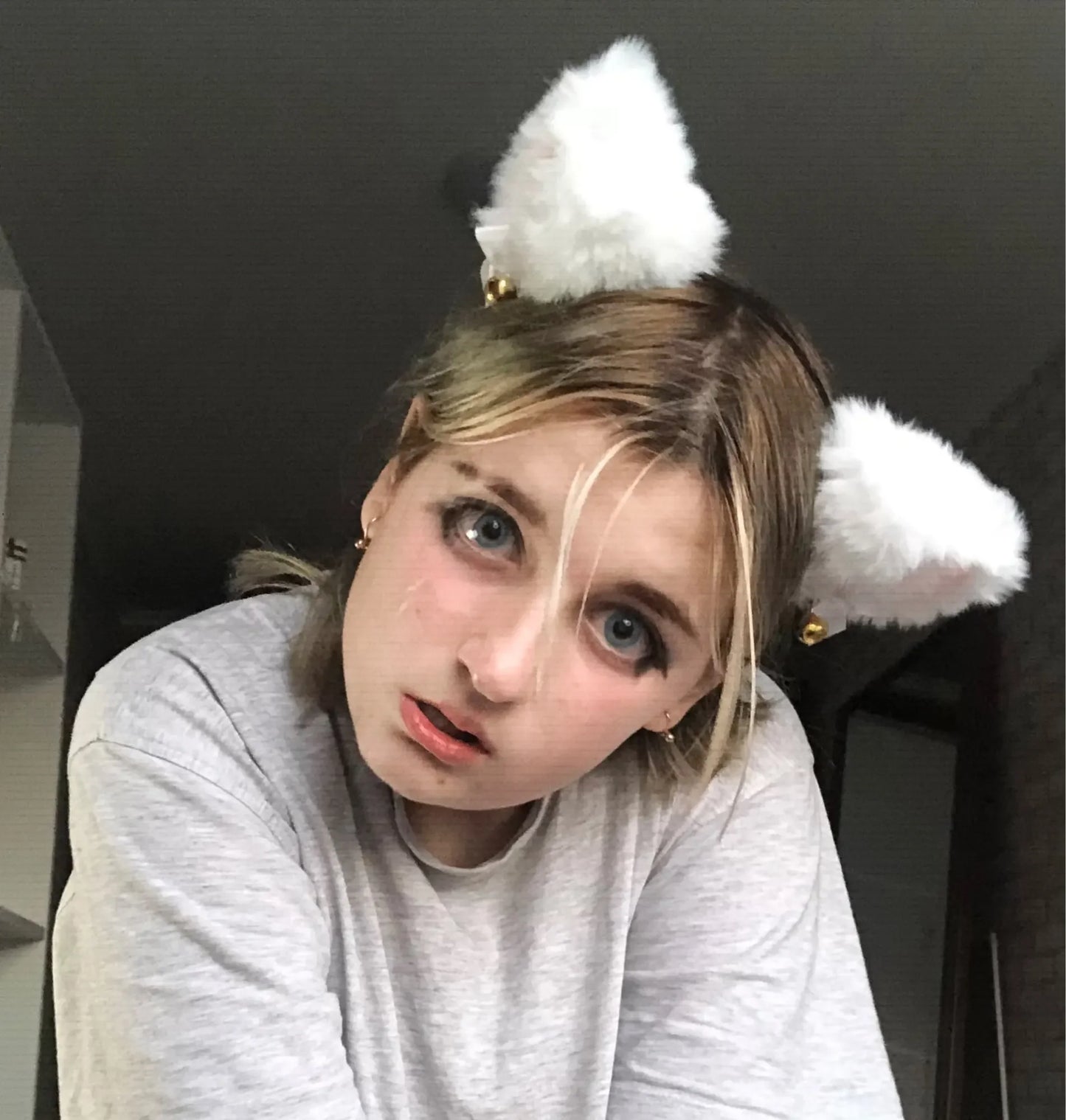 貓耳朵蝴蝶結頭帶項鍊貓爪手套角色扮演毛絨鈴鐺髮帶女孩化妝舞會頭飾髮飾