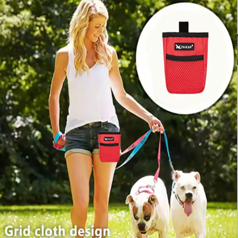dog training treat pouch, dog snack bag, pet training food bag, waist treat pouch for dogs, puppy training pouch, dog agility treat bag, dog obedience training accessories, cat training treat pouch, hands-free dog treat bag, reward pouch for dogs