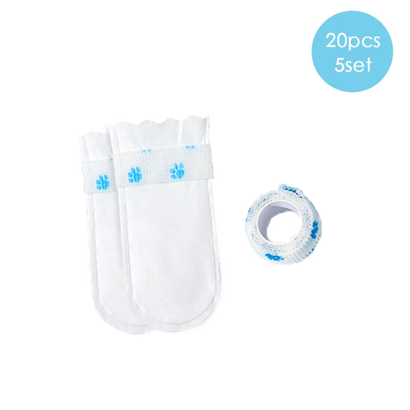 20個裝寵物狗一次性鞋套防塵腳套遛狗襪子防水防滑鞋不織布