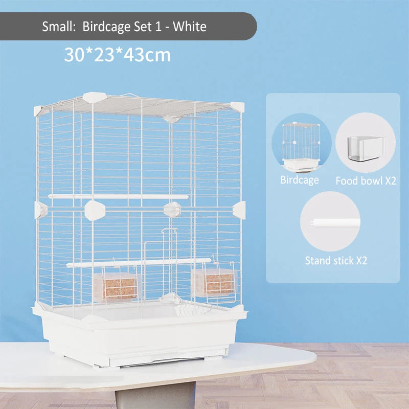 大型鳥籠立式觀賞鳥籠易於清潔大空間房屋繁殖鳥類飛行籠家用籠子鸚鵡窩