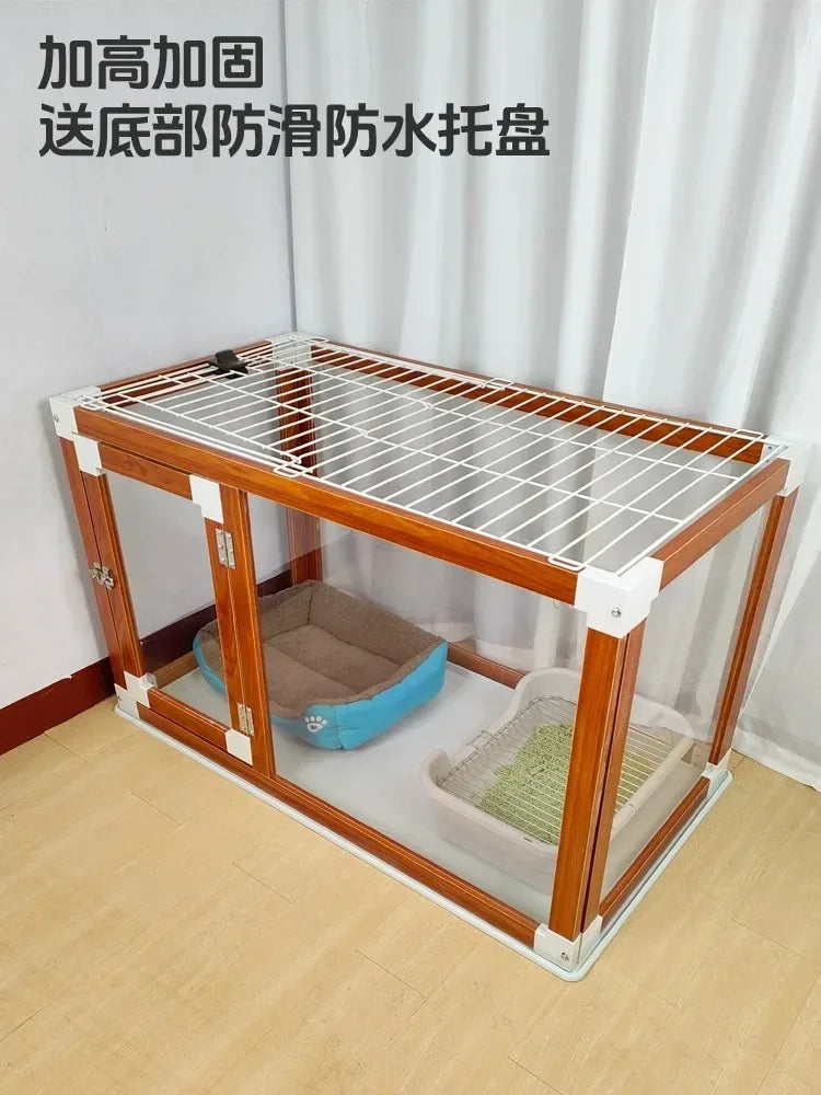 Panoramic Transparent Dog Fence – Visual Indoor Cat & Dog Cage