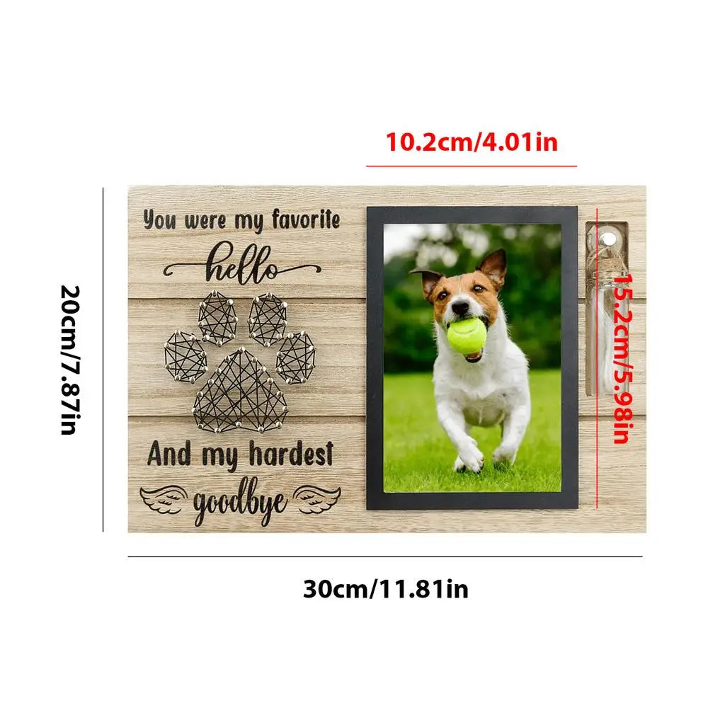 Pet Memorial Photo Frame Wood Pet Keepsake With Pet Urns Bottle For Dogs Ashes Dogs Loss Sympathy Gift for Dog Dad Cat Mom