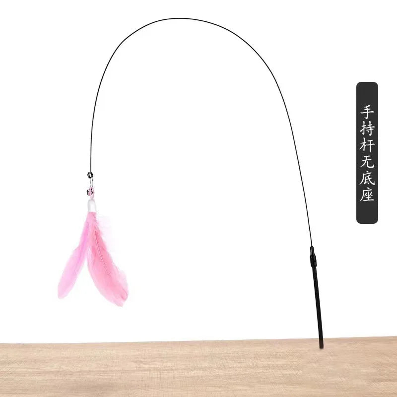 貓咪玩具羽毛棒互動玩具小貓玩具帶超級吸盤可拆式羽毛替換件貓咪配件