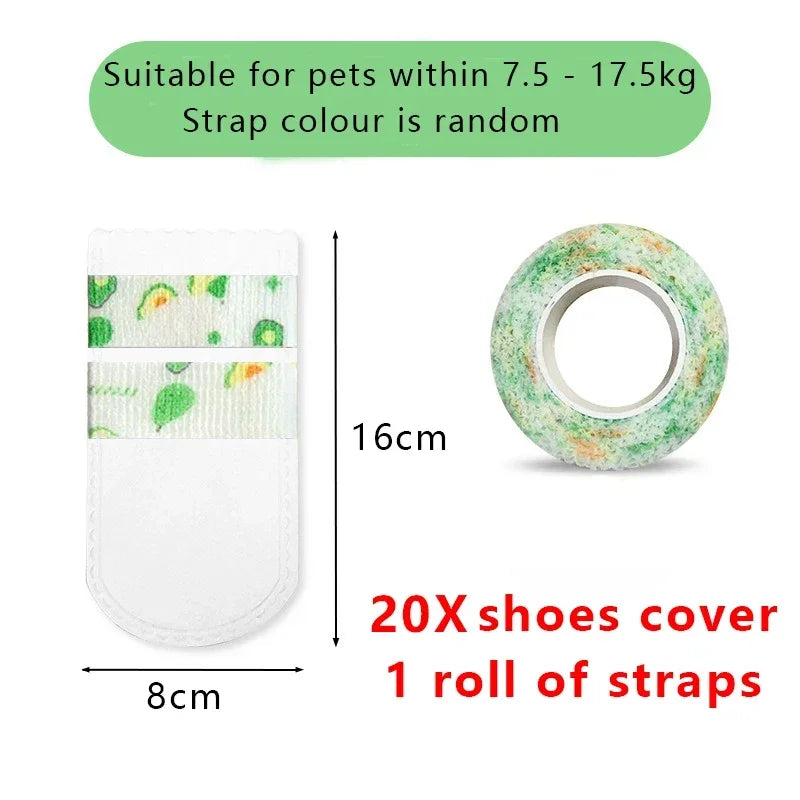 20個/包寵物狗一次性鞋套防水防滑狗爪保護便攜式戶外遛狗襪子寵物用品
