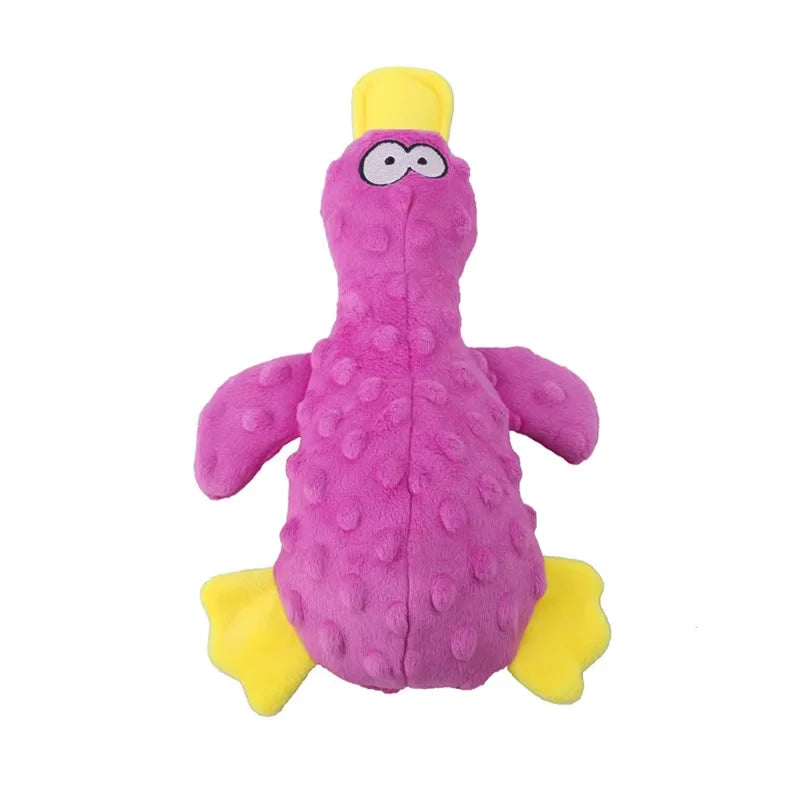 Dog Plush Sound Toys Yellow Duck Puppy Squeaky Interactive Stuffed Toy Bite Chewing Rattle Pet Supplies For Indestructible Dogs