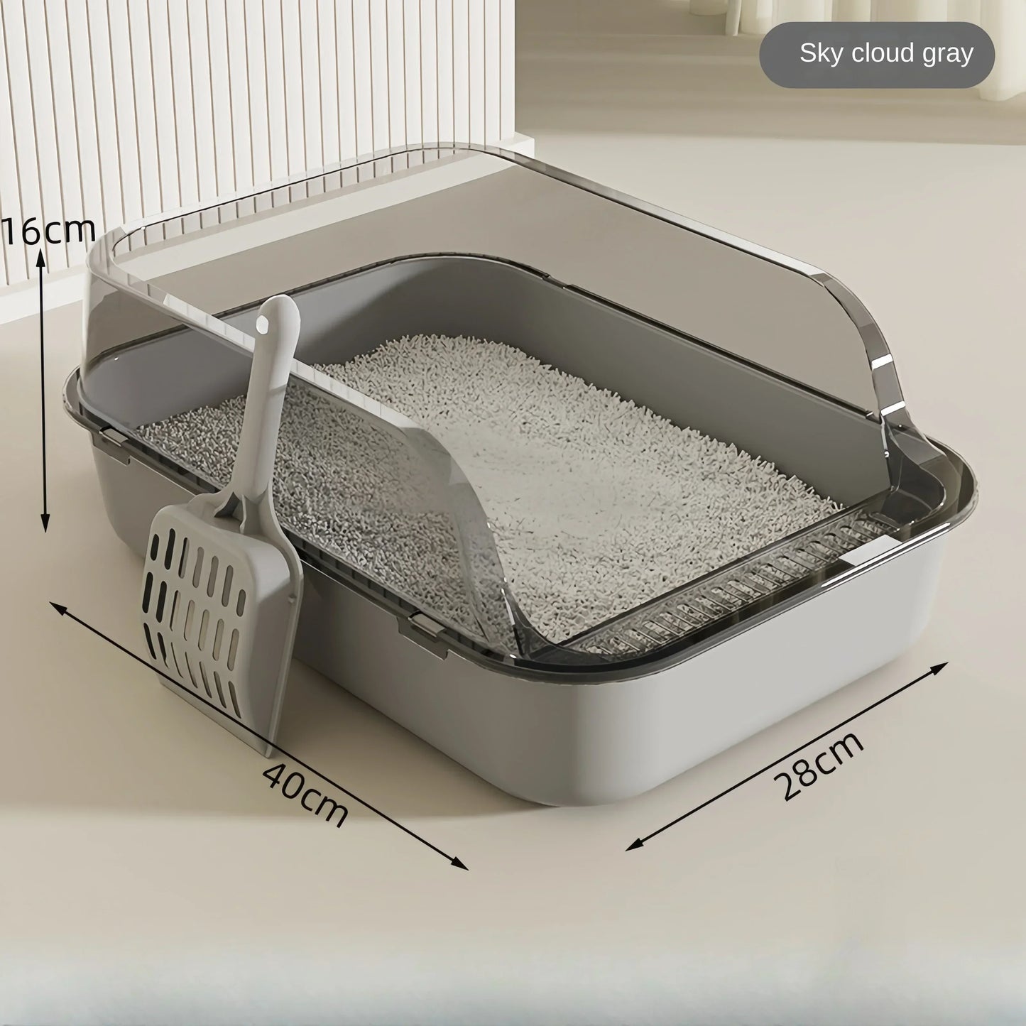Open Cat Litter Box for Cats Easy Cleaning Installation Cat Toilet Cleaning Cats Litter Pan with Litter Scoop Cat Supplies