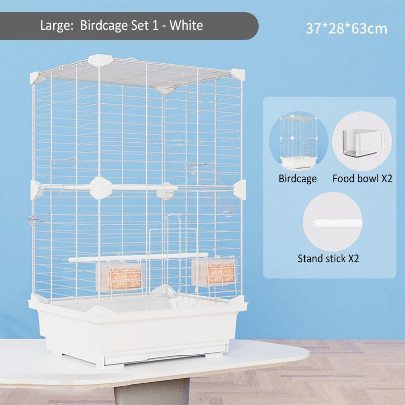 大型鳥籠立式觀賞鳥籠易於清潔大空間房屋繁殖鳥類飛行籠家用籠子鸚鵡窩