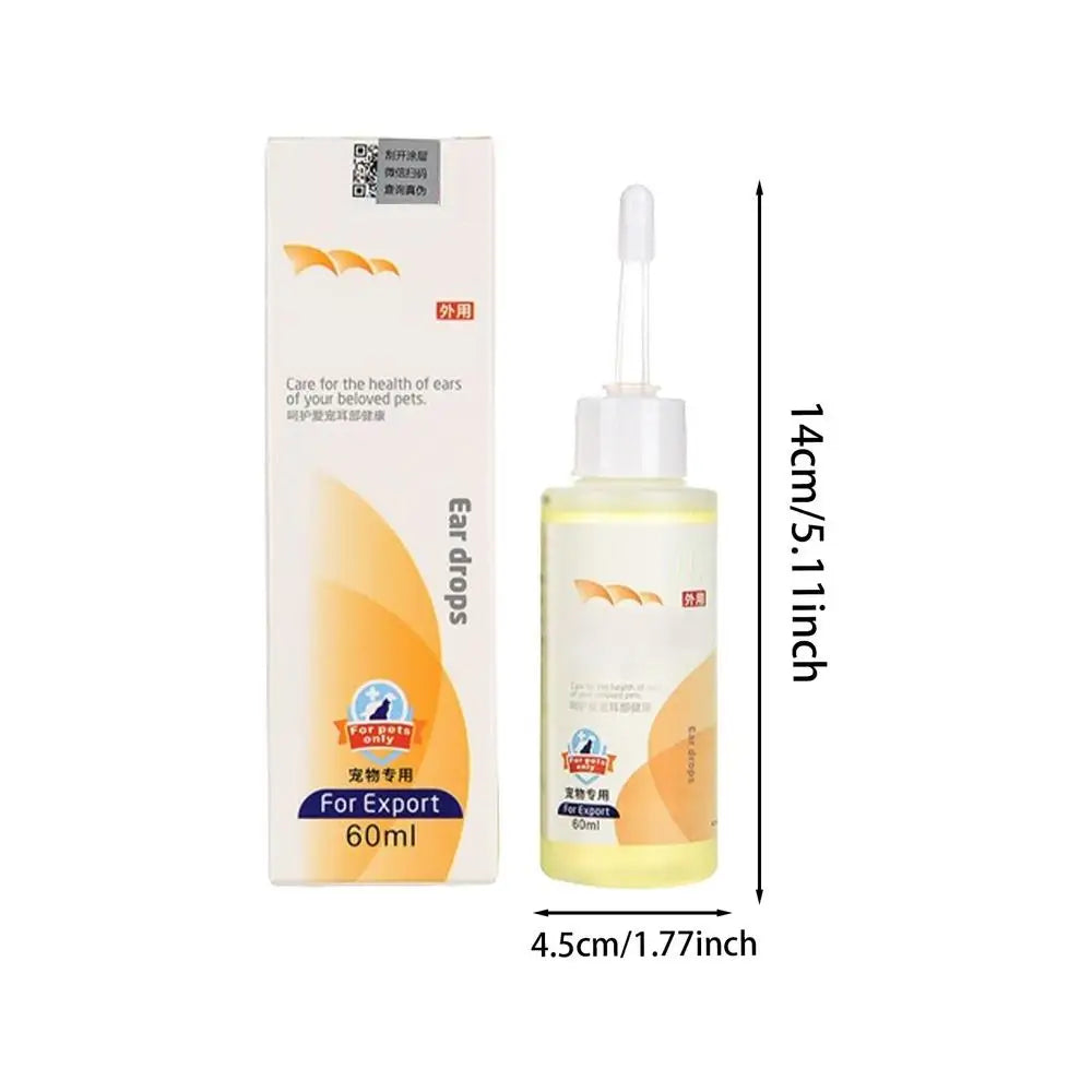 寵物耳滴劑 狗用藥用耳滴劑 60ml 寵物耳部護理液 貓狗專用耳部清潔劑 有效配方