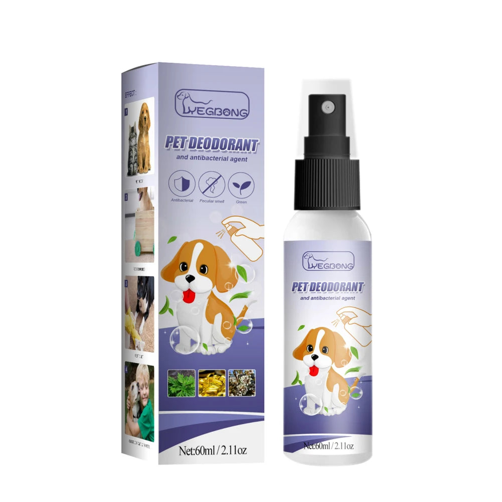 60ml 寵物狗貓除臭劑,天然植物配方,寵物液體香水噴霧,讓您的小狗散發持久清新氣味