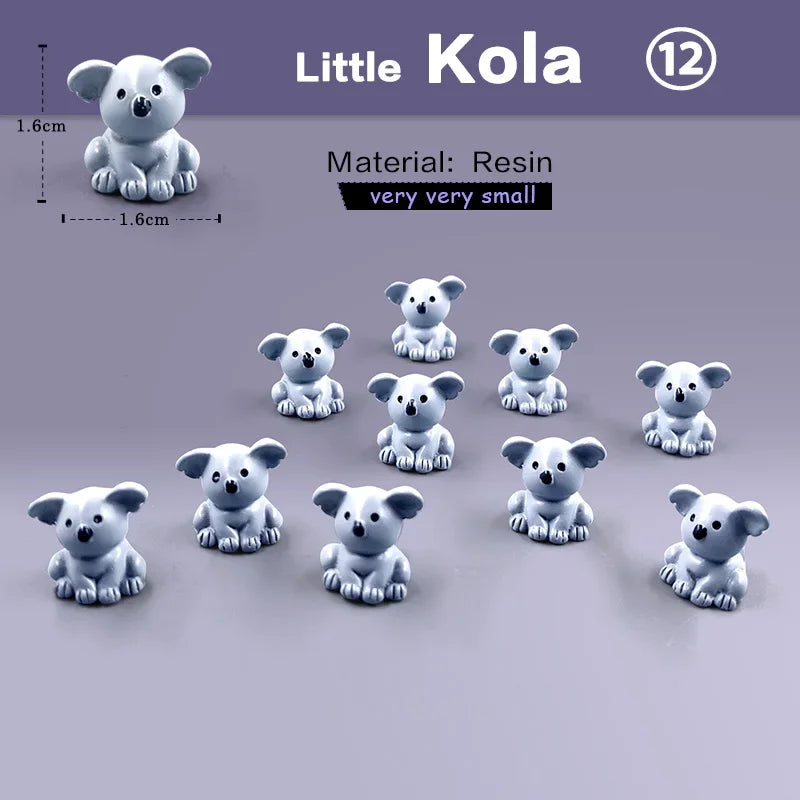 10Pc Squirrel Fox Rabbit Sheep Duck Pig Cat Horse Frog Turtle Snake Koala Figurine Miniature Fairy Garden Decoration