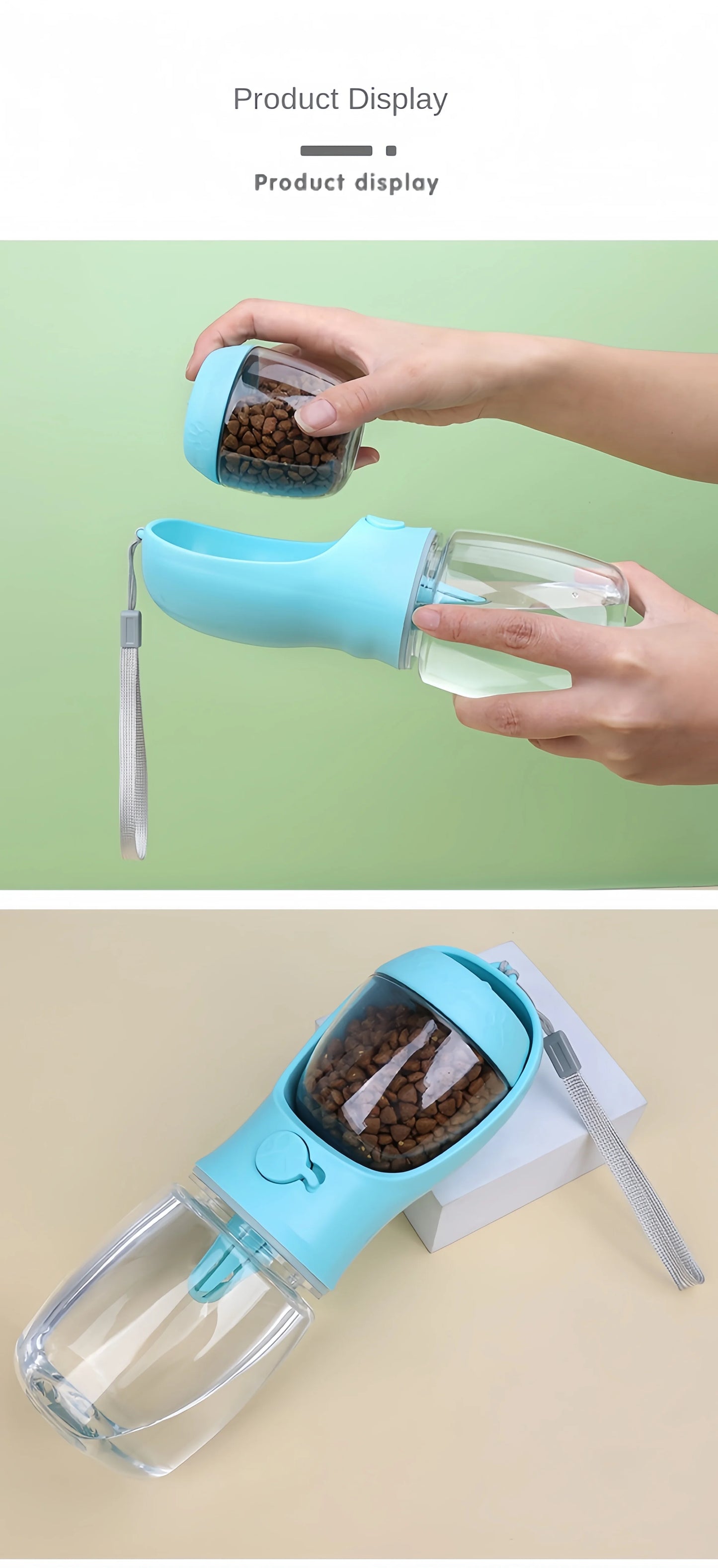 便攜式狗貓水瓶帶儲存食物和水容器適用於小狗寵物狗餵食碗戶外旅行寵物用品