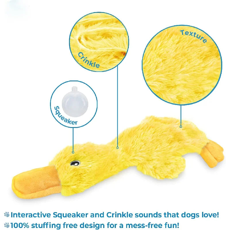 Dog Plush Sound Toys Yellow Duck Puppy Squeaky Interactive Stuffed Toy Bite Chewing Rattle Pet Supplies For Indestructible Dogs