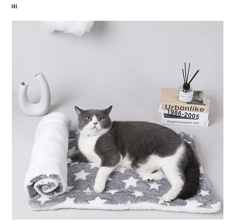 Flannel Pet Sleeping Mat for Dogs & Cats - Pet Cushion