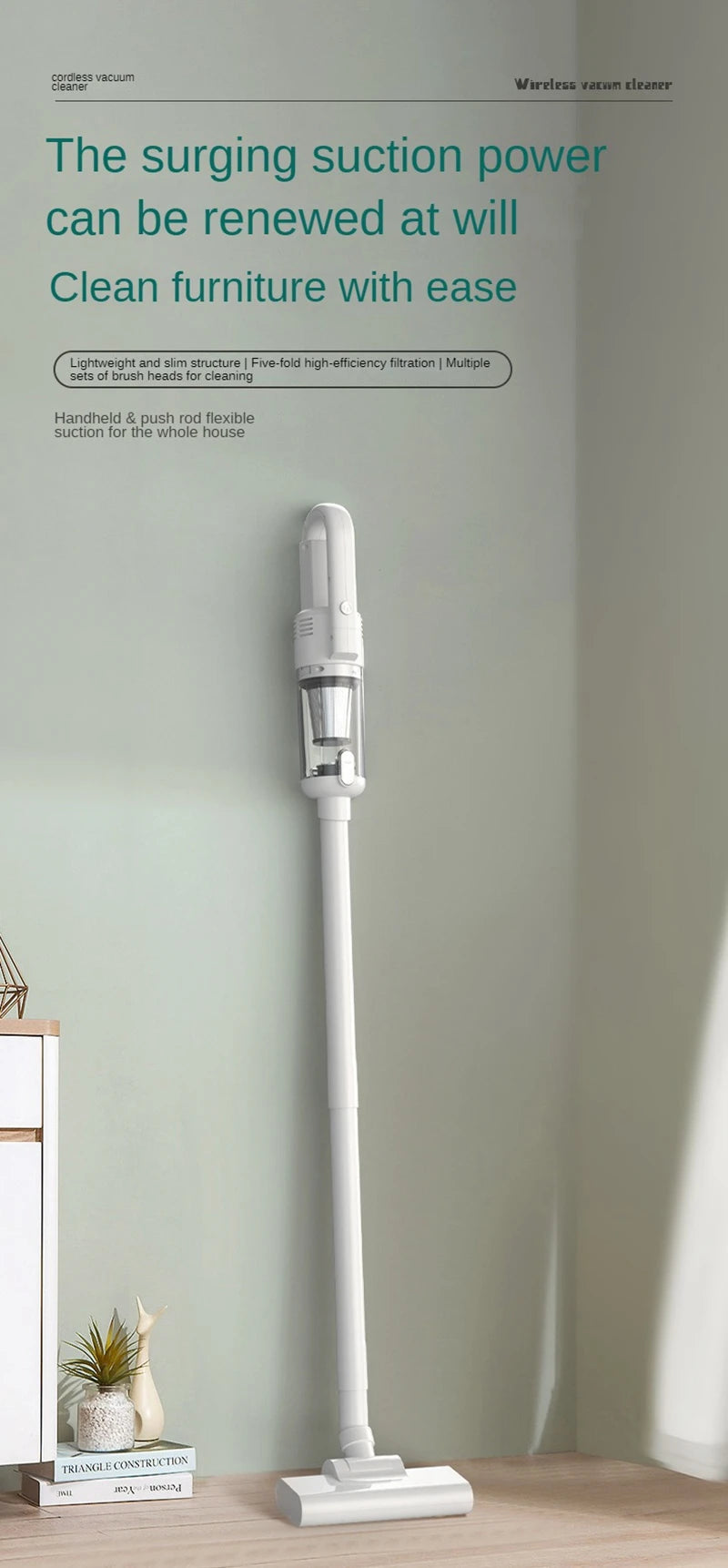 多功能家用電器 6500Pa 清潔機 強力無線車用吸塵器 金屬濾網 手提式手持式