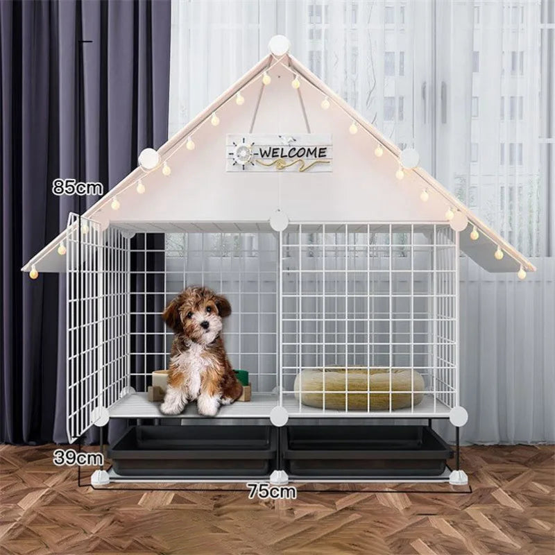 Simple Iron Indoor Dog House – Creative Pet Fence & Kennel Cage