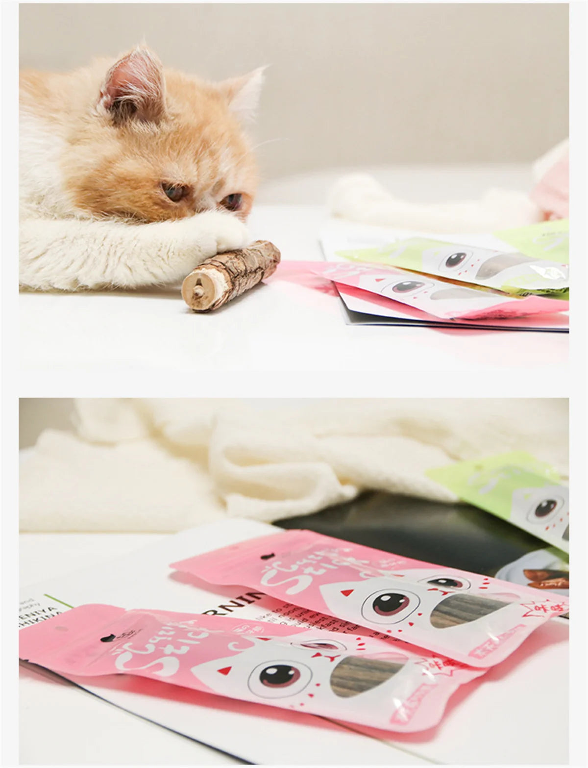 5pcs Cat Teeth Sticks Brushing Pure Natural Catnip Pet Cat Molar Toothpaste Stick Fruit Matatabi Cat Snacks Sticks Supplies