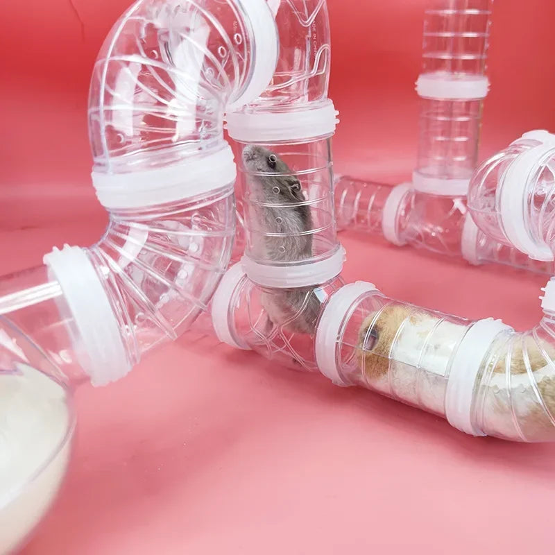 倉鼠玩具迷宮DIY改造籠子外置管隧道套裝運動U管倉鼠配件管道龍貓用品